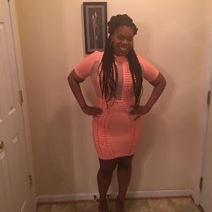 Fashion nova peach dress medium